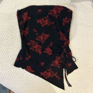 Garage Shirred Asymmetric Tube Top